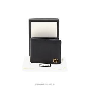 🔴 Gucci GG Marmont Bifold Wallet - Black Leather